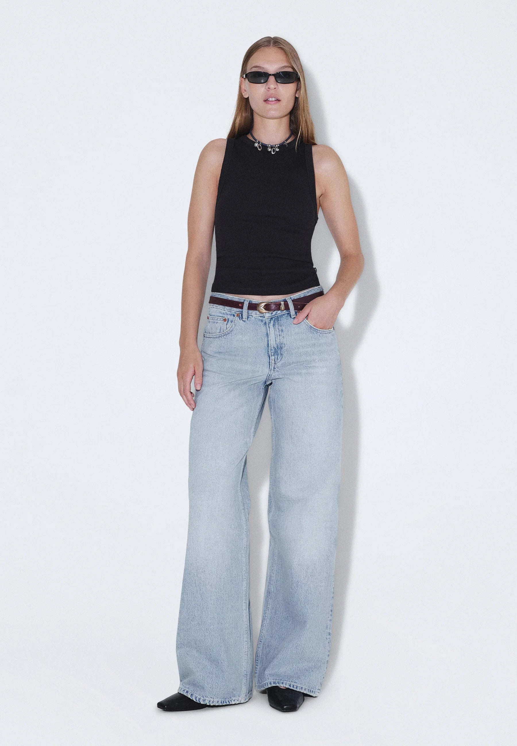 DR. DENIM RHUE LOW WIDE JEANS – DRIFT PALE USED