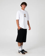 RUSTY DR DOT GRAPHIC TEE MENS SURF STREET T-SHIRT CLASSIC WHITE