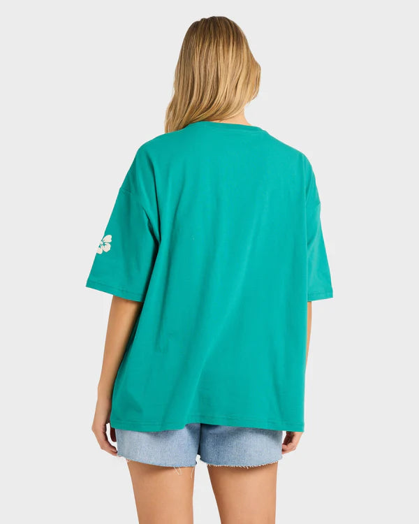 BILLABONG DREAM IN THE WIND WOMENS GRAPHIC T SHIRT IVY SURF TEE