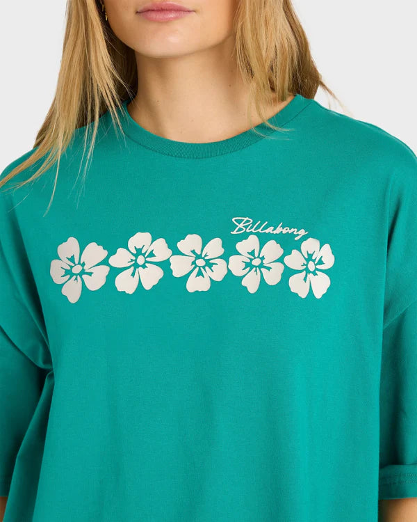 BILLABONG DREAM IN THE WIND WOMENS GRAPHIC T SHIRT IVY SURF TEE