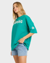 BILLABONG DREAM IN THE WIND WOMENS GRAPHIC T SHIRT IVY SURF TEE