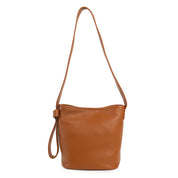 DUSKY ROBIN BROOKE PEBBLED LEATHER BUCKET BAG – PEBBLED TAN