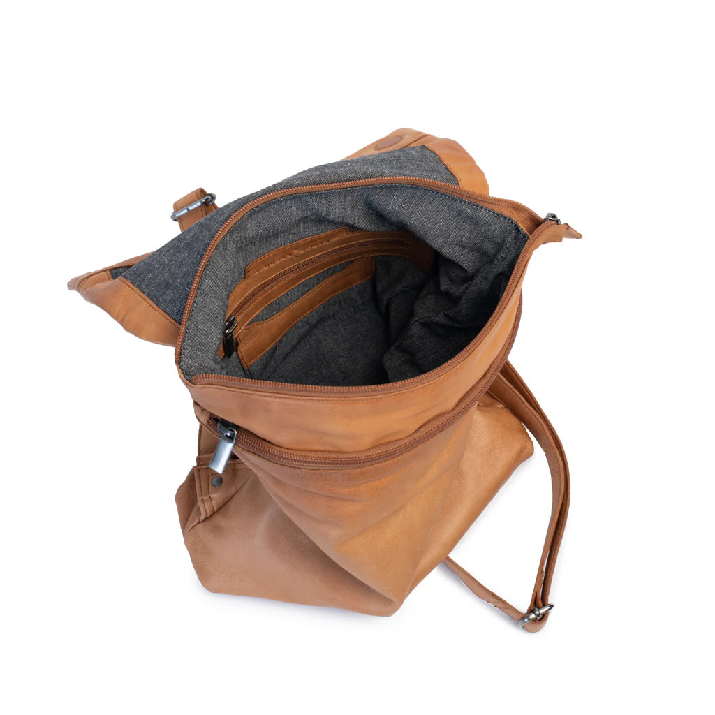 DUSKY ROBIN NEVE LEATHER BACKPACK – TAN