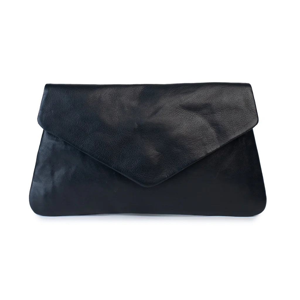 DUSKY ROBIN RILEY LEATHER CLUTCH – BLACK
