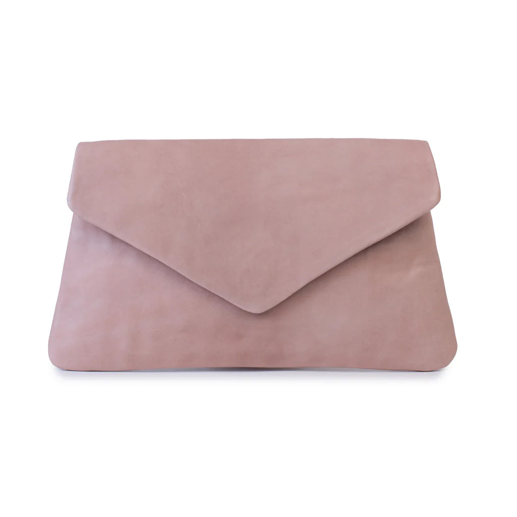 DUSKY ROBIN RILEY LEATHER CLUTCH – DUSKY PINK