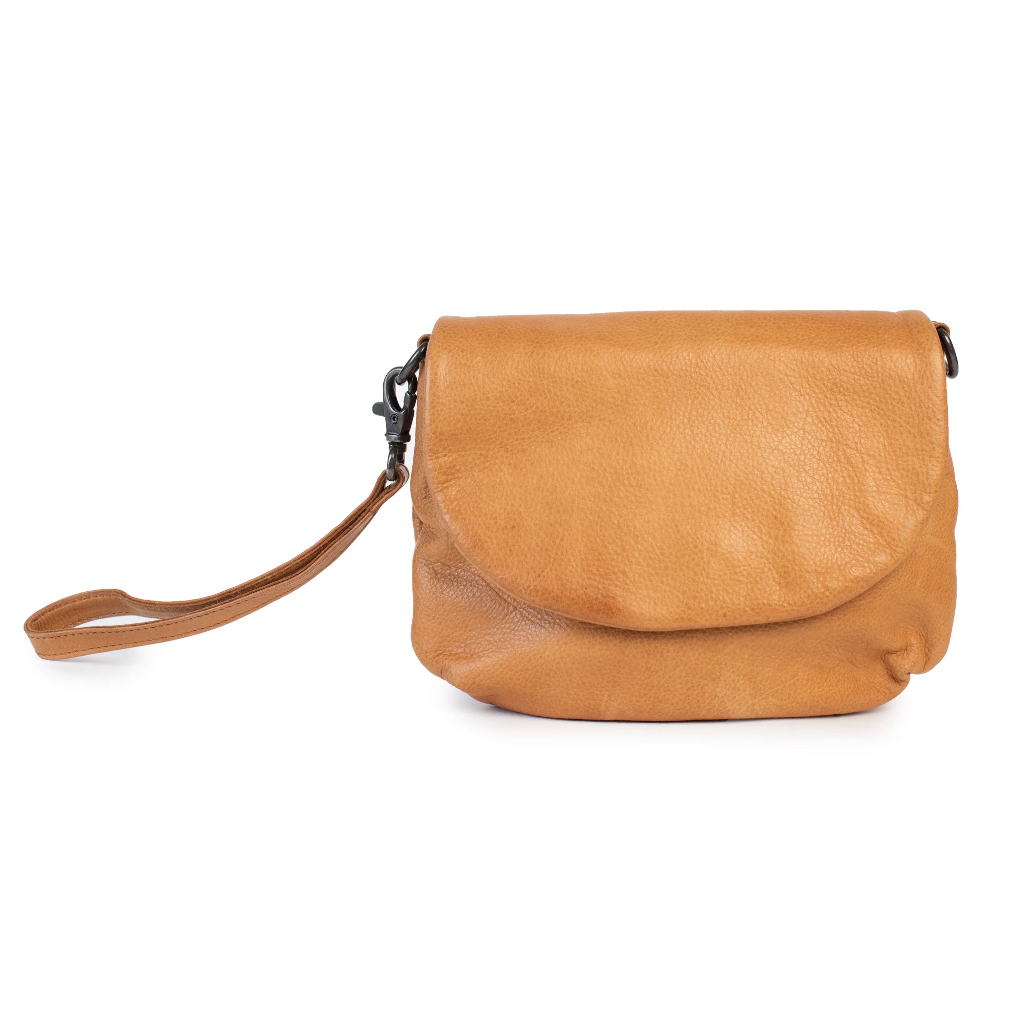 DUSKY ROBIN ZOE LEATHER BAG & CLUTCH – TAN