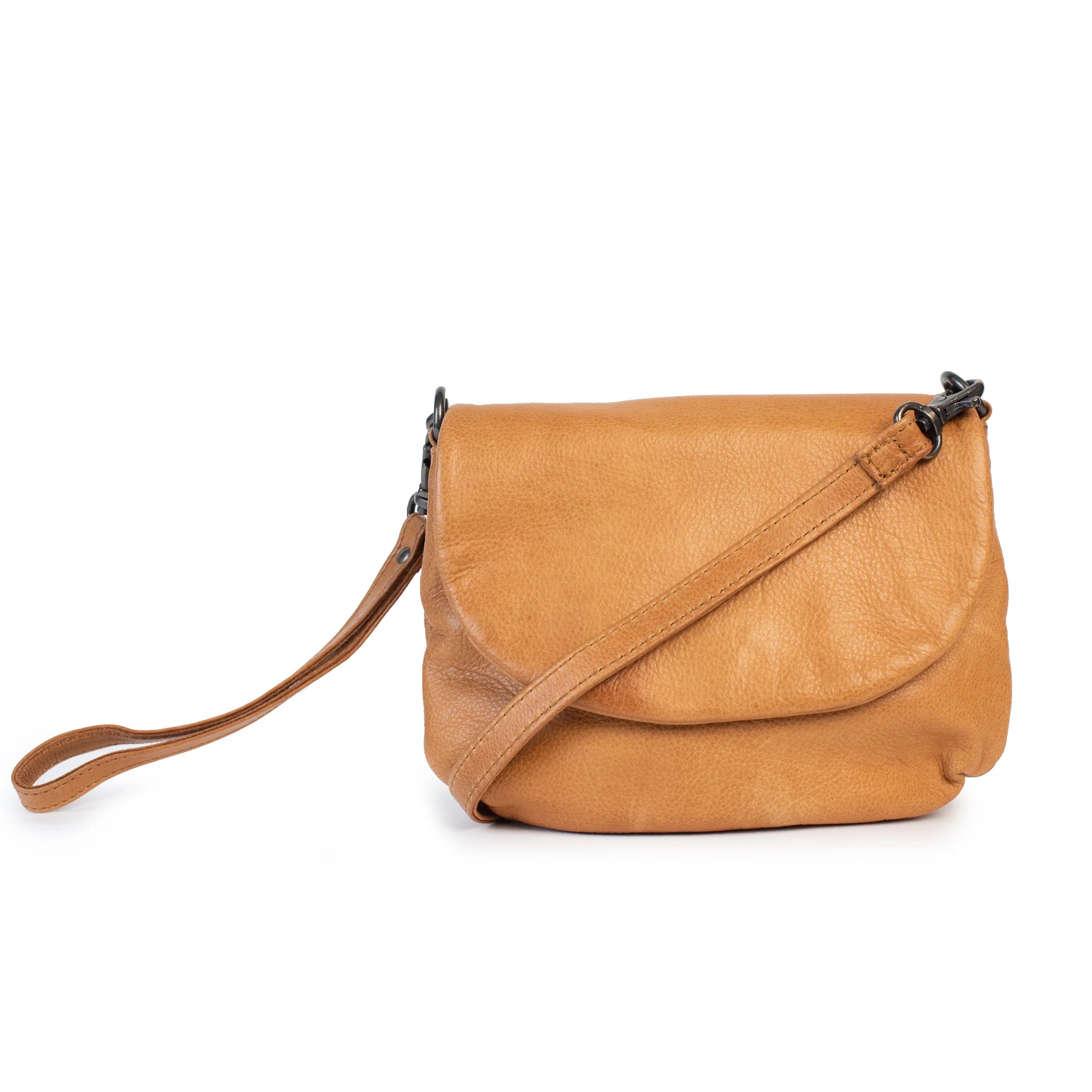 DUSKY ROBIN ZOE LEATHER BAG & CLUTCH – TAN