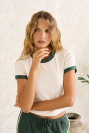 RHYTHM EMBROIDERED FLORAL TEE NATURAL HUNTER