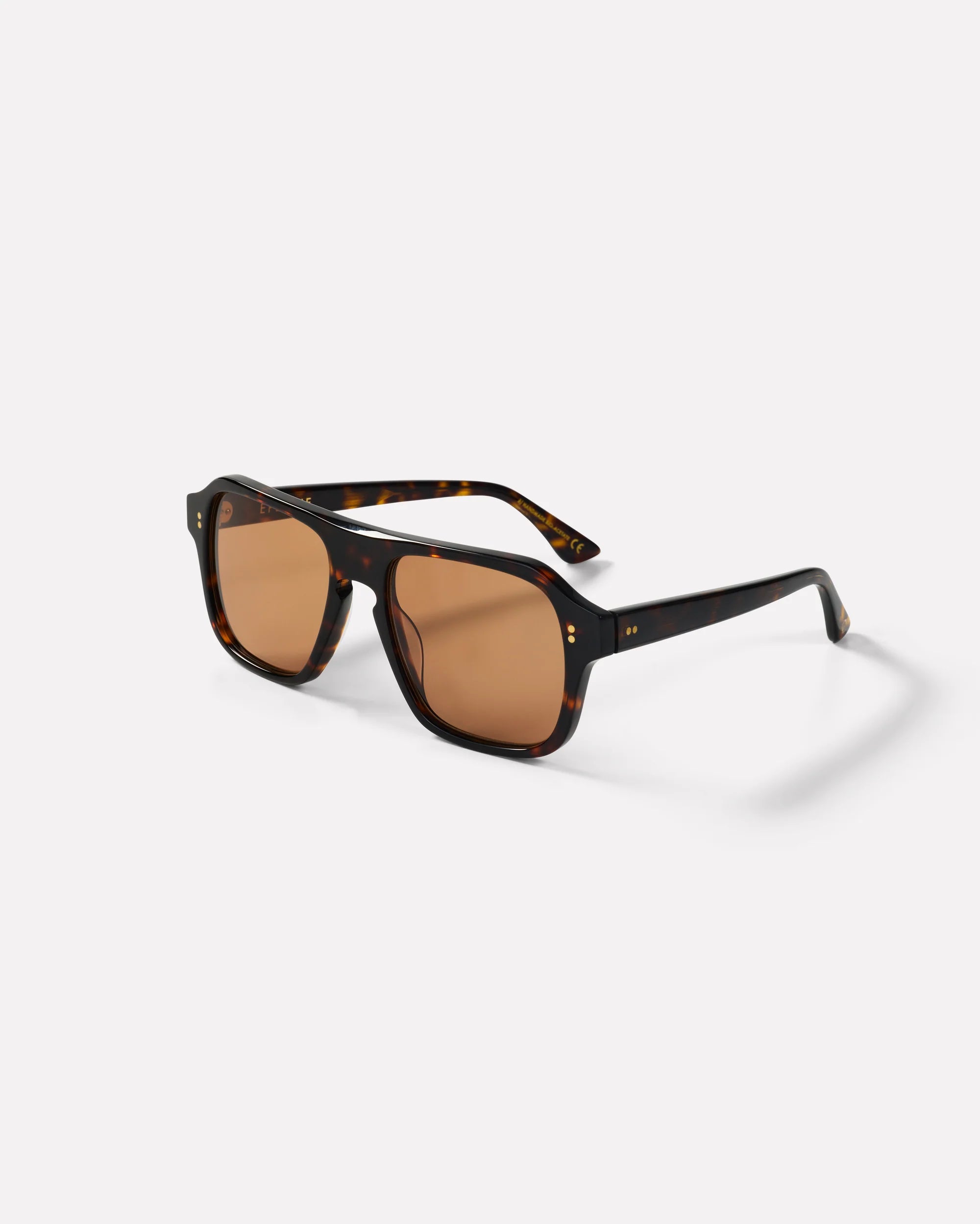 EPOKHE PANO SUNGLASSES SQUARE BIO-ACETATE DARK TORTOISE POLISHED BROWN