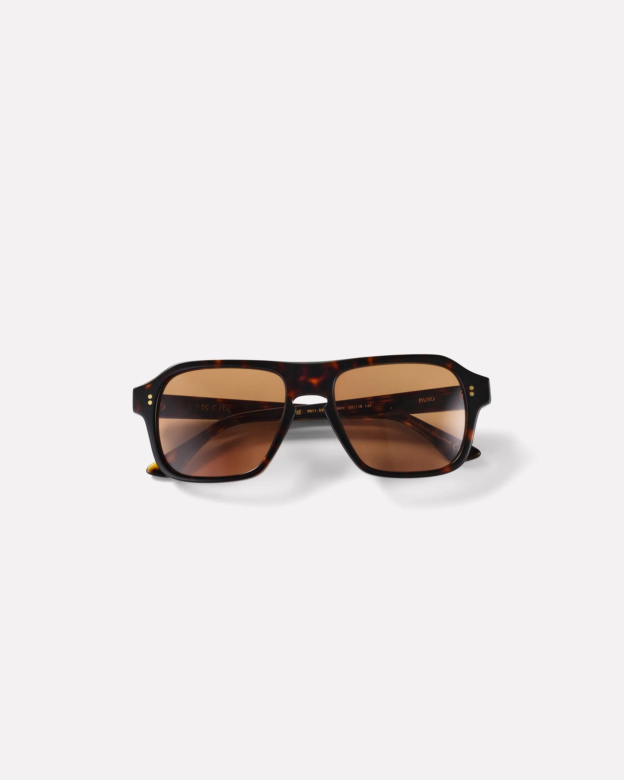 EPOKHE PANO SUNGLASSES SQUARE BIO-ACETATE DARK TORTOISE POLISHED BROWN