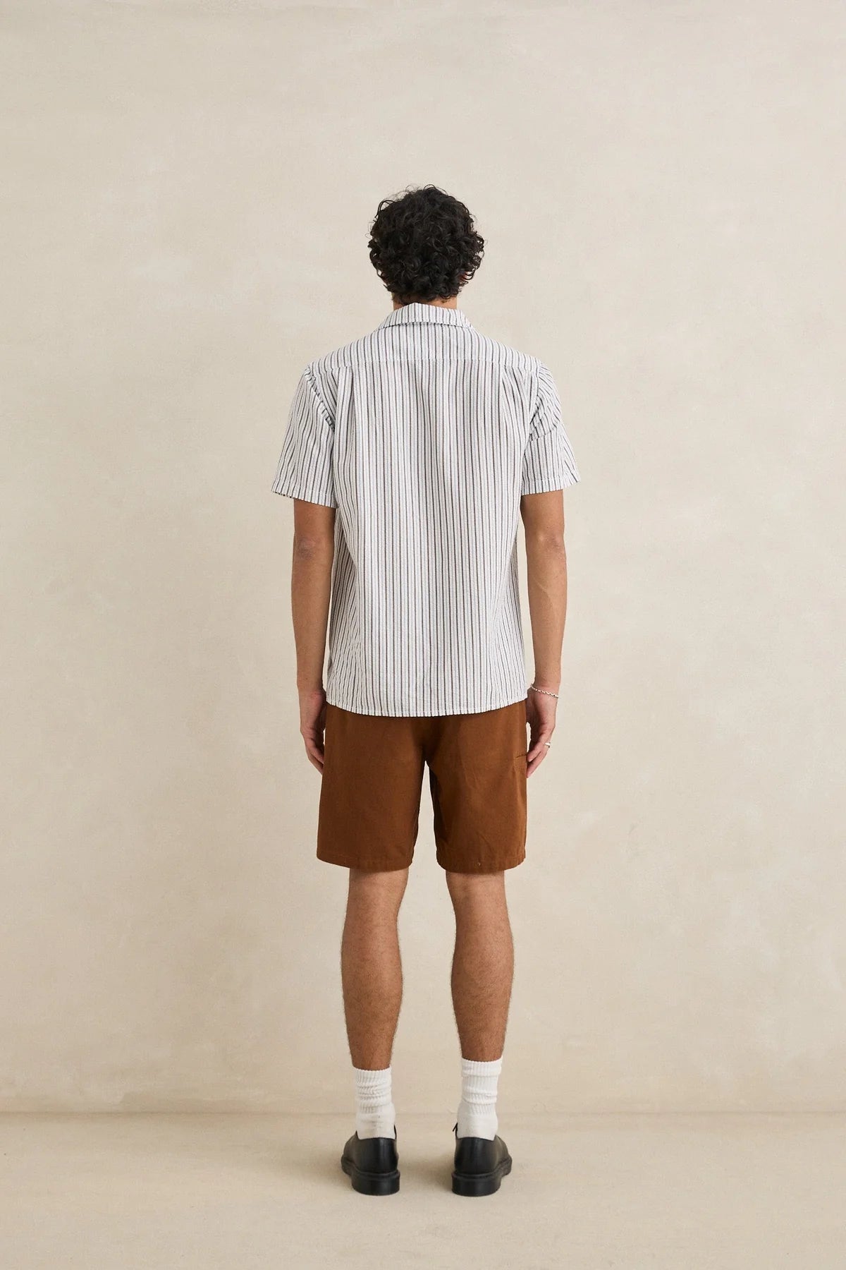 RHYTHM ESSENTIAL HERRINGBONE SHORT MENS FIXED WAIST BROWN