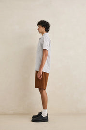 RHYTHM ESSENTIAL HERRINGBONE SHORT MENS FIXED WAIST BROWN