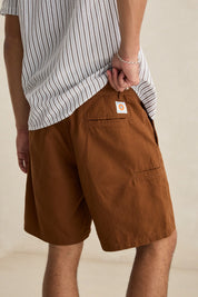 RHYTHM ESSENTIAL HERRINGBONE SHORT MENS FIXED WAIST BROWN