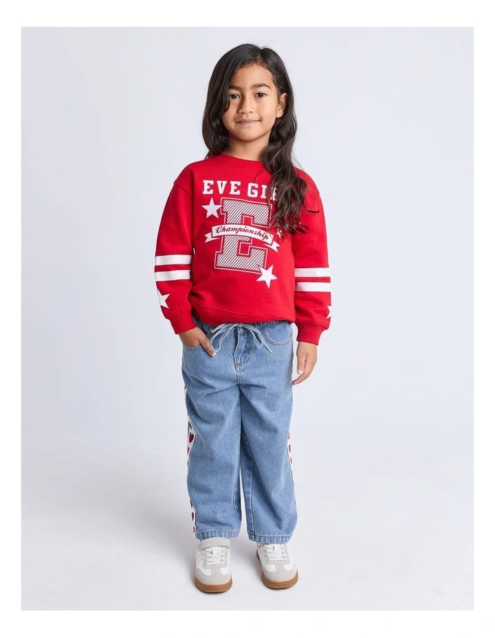 EVE GIRL LOLA DENIM JEAN TODDLER GIRLS WIDE LEG CROPPED JEANS