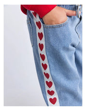 EVE GIRL LOLA DENIM JEAN TODDLER GIRLS WIDE LEG CROPPED JEANS