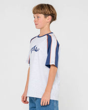 RUSTY FADE R BOYS SHORT SLEEVE T SHIRT ECRU MARLE KIDS SURF TEE