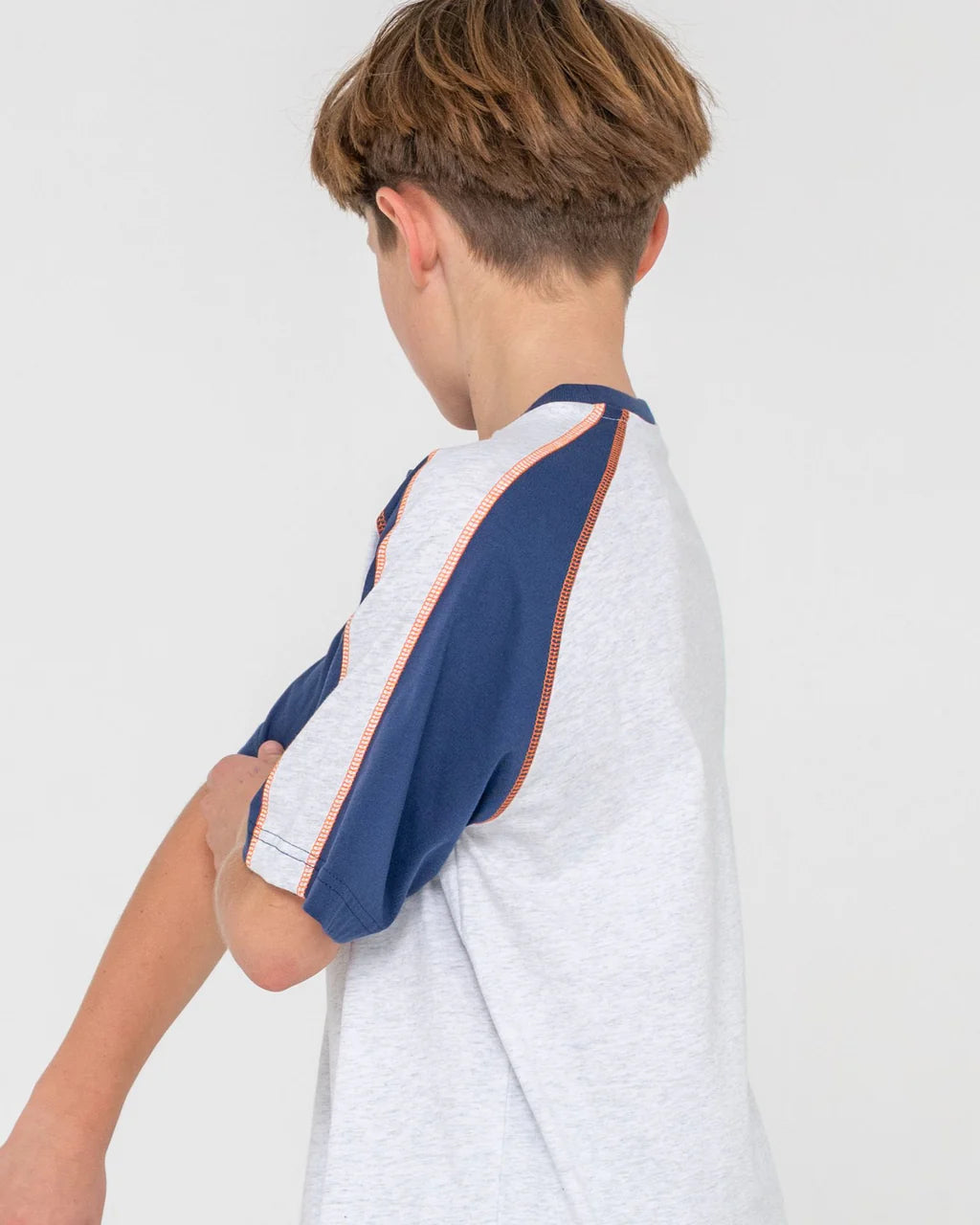 RUSTY FADE R BOYS SHORT SLEEVE T SHIRT ECRU MARLE KIDS SURF TEE