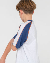 RUSTY FADE R BOYS SHORT SLEEVE T SHIRT ECRU MARLE KIDS SURF TEE