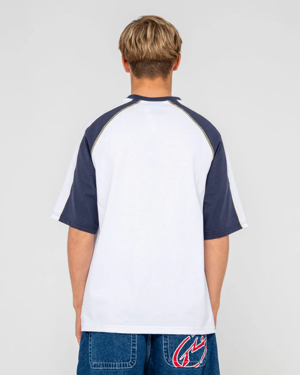 RUSTY FADE R PANEL GRAPHIC T SHIRT WHITE MENS SURF SKATE TEE