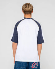 RUSTY FADE R PANEL GRAPHIC T SHIRT WHITE MENS SURF SKATE TEE