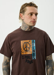 AFENDS FEEL FREE BOXY TEE RECYCLED SKATE GRAPHIC T-SHIRT COFFEE