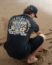 MAD HUEYS FK OFF FISH SS TEE MENS FISHING T SHIRT VINTAGE BLACK