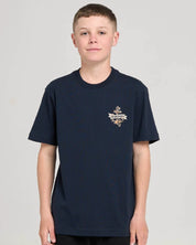 THE MAD HUEYS FLAME ANCHOR YOUTH SS TEE – NAVY