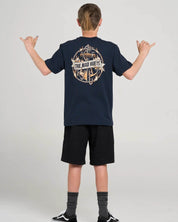 THE MAD HUEYS FLAME ANCHOR YOUTH SS TEE – NAVY