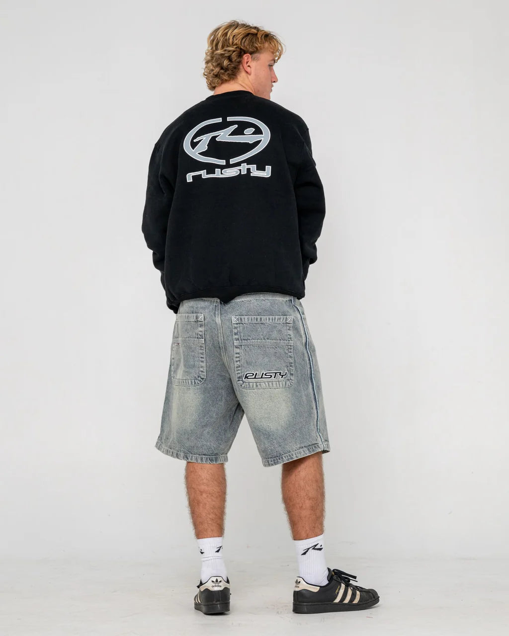 RUSTY FLIP DADDY 2.0 22 INCH BAGGY JORT DIRTY DAWG MENS DENIM SHORT