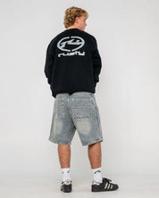 RUSTY FLIP DADDY 2.0 22 INCH BAGGY JORT DIRTY DAWG MENS DENIM SHORT