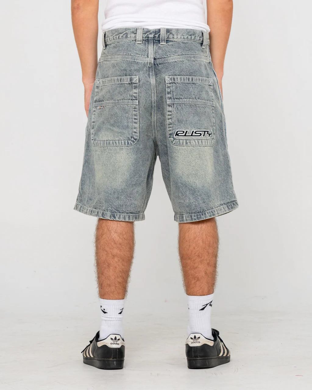 RUSTY FLIP DADDY 2.0 22 INCH BAGGY JORT DIRTY DAWG MENS DENIM SHORT