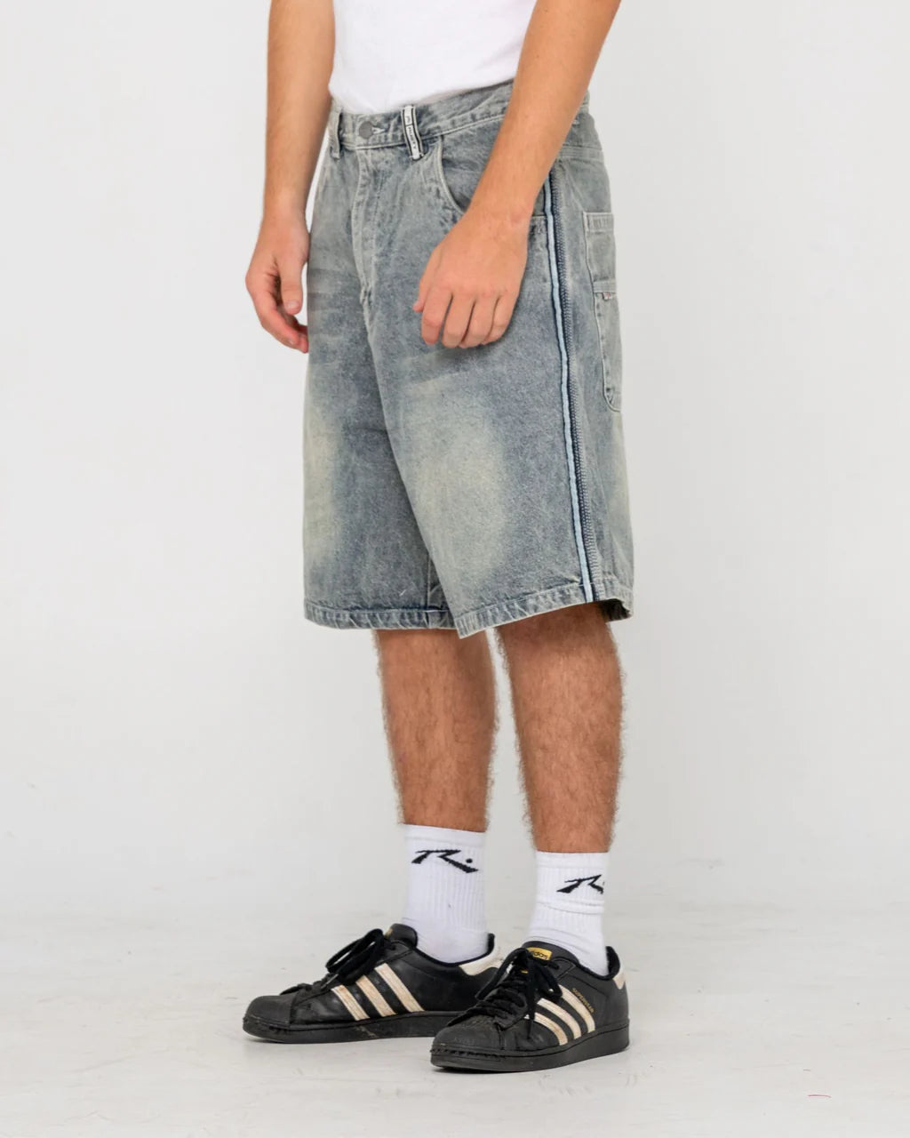 RUSTY FLIP DADDY 2.0 22 INCH BAGGY JORT DIRTY DAWG MENS DENIM SHORT