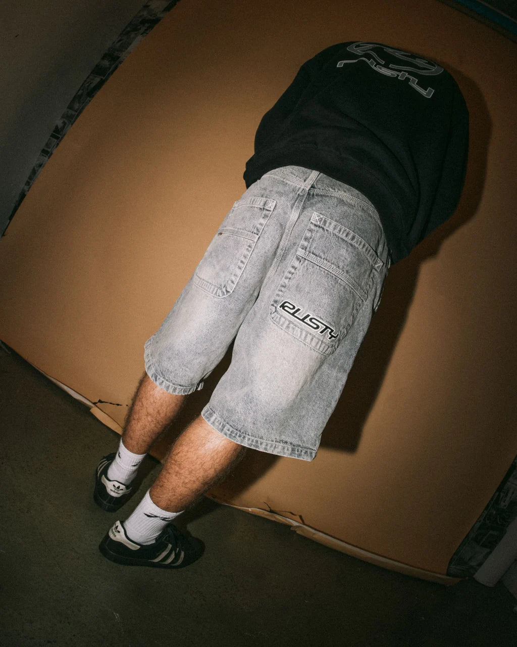 RUSTY FLIP DADDY 2.0 22 INCH BAGGY JORT DIRTY DAWG MENS DENIM SHORT