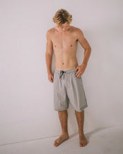 RUSTY FLIP DADDY 22" ELASTIC WAIST BOARDSHORT SURF SWIM STONE GREY