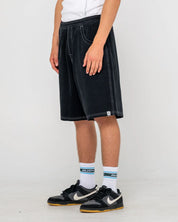 RUSTY FLIP DADDY 23 INCH ELASTIC BAGGY SHORT BLACK MENS SURF SHORTS