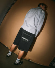 RUSTY FLIP DADDY 23 INCH ELASTIC BAGGY SHORT BLACK MENS SURF SHORTS