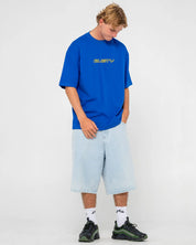 RUSTY FLIP DADDY GRAPHIC TEE – MENS RETRO SURF STREET STYLE COTTON T-SHIRT ROYAL BLUE