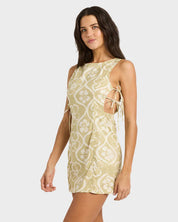 BILLABONG FLORAL TRIP WOMENS MINI DRESS CACTUS SUMMER BEACH DRESS