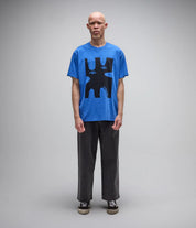 FORMER ENIGMA T-SHIRT MENS GRAPHIC STREETWEAR TEE WASHED COBALT