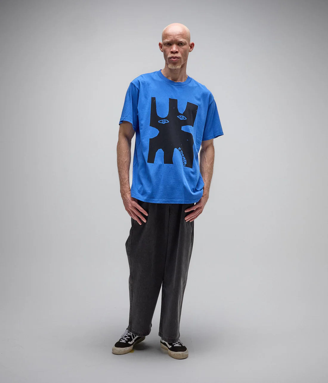 FORMER ENIGMA T-SHIRT MENS GRAPHIC STREETWEAR TEE WASHED COBALT