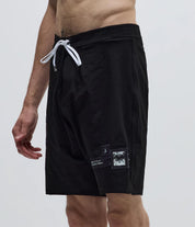 FORMER HUSH PATCH 18" TRUNK MENS BOARDSHORTS RIPSTOP SURF SHORTS BLACK