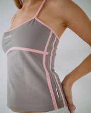 RUSTY FREO KING FITTED TOP WOMENS RETRO SURF T-SHIRT ULTIMATE GREY