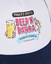 GENERAL STORE MERCH BEER & BARRA TRUCKER CAP – NAVY
