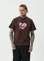 AFENDS GENUINE SENTIMENT HEAVYWEIGHT BOXY TEE RECYCLED COFFEE
