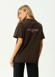 AFENDS GENUINE SENTIMENT HEAVYWEIGHT BOXY TEE RECYCLED COFFEE