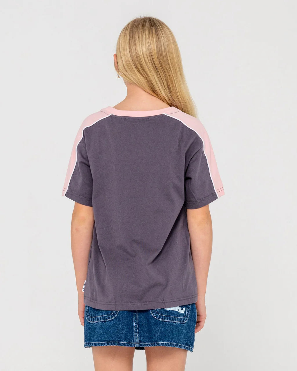 RUSTY GIRLS MINI TIMMY OVERSIZED TEE SURF STREET T-SHIRT CARBON PINK