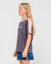 RUSTY GIRLS MINI TIMMY OVERSIZED TEE SURF STREET T-SHIRT CARBON PINK