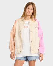 BILLABONG GIRLS OLD DAYZ JACKET 6-16 WHITECAP SURF COASTAL JACKET