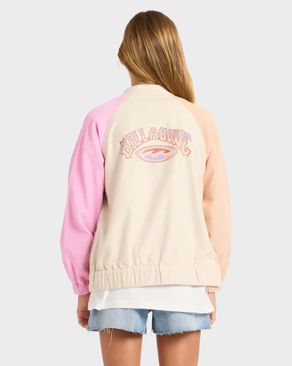 BILLABONG GIRLS OLD DAYZ JACKET 6-16 WHITECAP SURF COASTAL JACKET