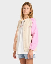 BILLABONG GIRLS OLD DAYZ JACKET 6-16 WHITECAP SURF COASTAL JACKET